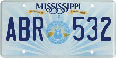 MS license plate ABR532