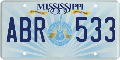 MS license plate ABR533