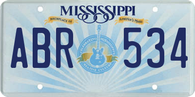 MS license plate ABR534