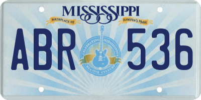 MS license plate ABR536