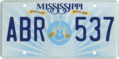 MS license plate ABR537