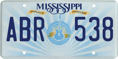 MS license plate ABR538