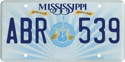 MS license plate ABR539