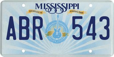 MS license plate ABR543