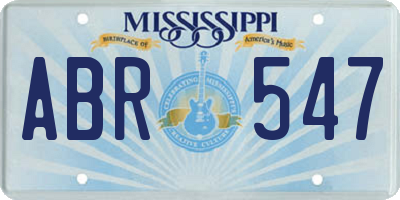 MS license plate ABR547