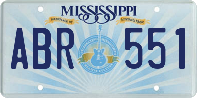 MS license plate ABR551