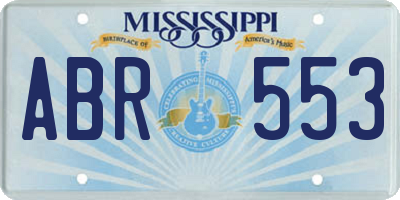 MS license plate ABR553