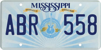 MS license plate ABR558