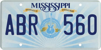 MS license plate ABR560