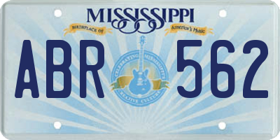 MS license plate ABR562