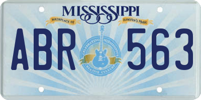 MS license plate ABR563