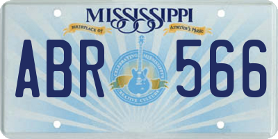 MS license plate ABR566