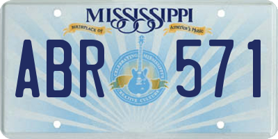 MS license plate ABR571