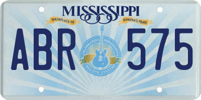 MS license plate ABR575