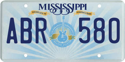 MS license plate ABR580