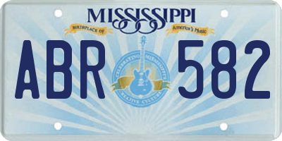 MS license plate ABR582