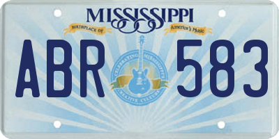 MS license plate ABR583