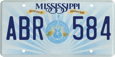 MS license plate ABR584