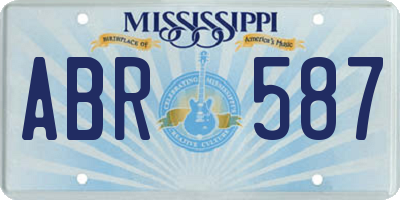 MS license plate ABR587