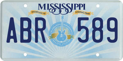 MS license plate ABR589