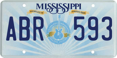 MS license plate ABR593