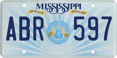 MS license plate ABR597