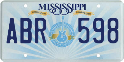 MS license plate ABR598