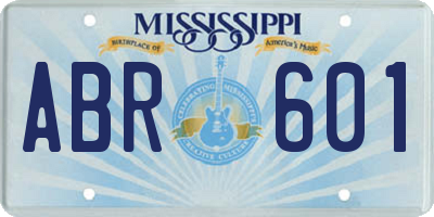 MS license plate ABR601