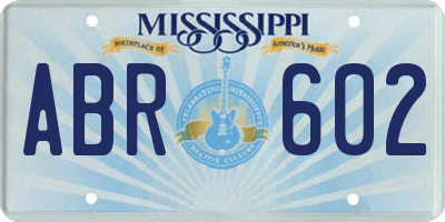 MS license plate ABR602