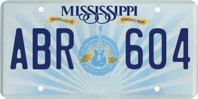 MS license plate ABR604