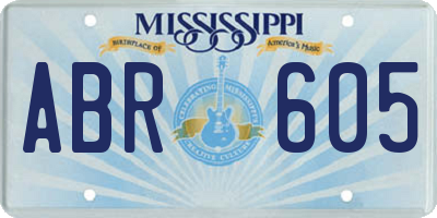 MS license plate ABR605