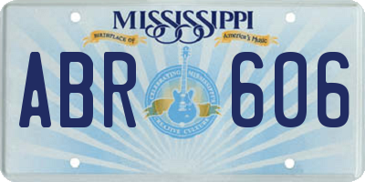 MS license plate ABR606