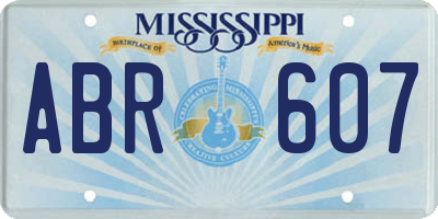 MS license plate ABR607