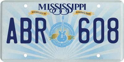 MS license plate ABR608