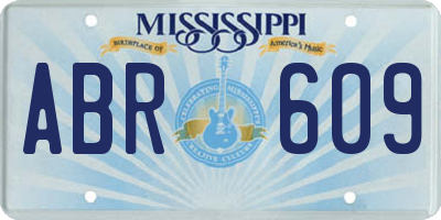MS license plate ABR609