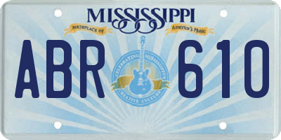 MS license plate ABR610