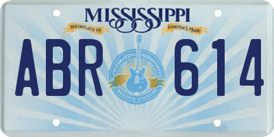 MS license plate ABR614