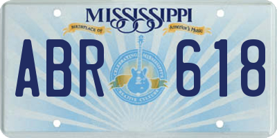 MS license plate ABR618