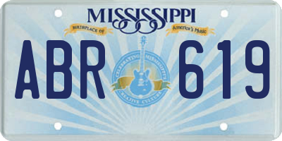 MS license plate ABR619