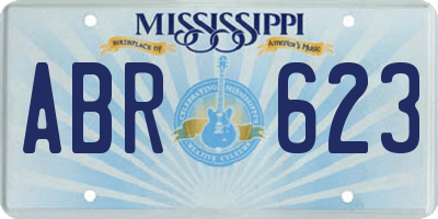 MS license plate ABR623