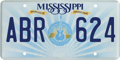 MS license plate ABR624