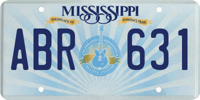 MS license plate ABR631