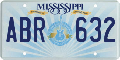 MS license plate ABR632