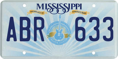 MS license plate ABR633