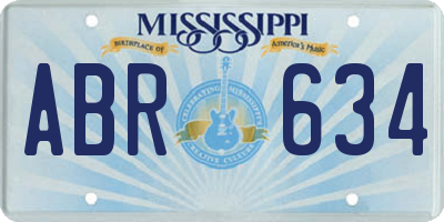 MS license plate ABR634