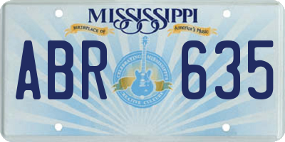 MS license plate ABR635