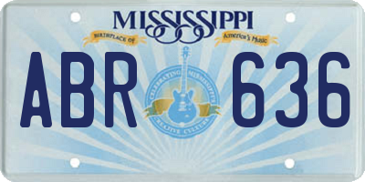 MS license plate ABR636