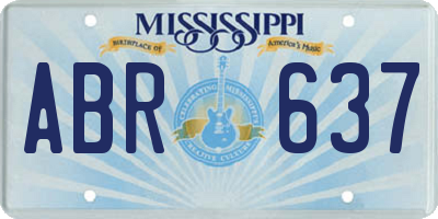 MS license plate ABR637