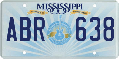 MS license plate ABR638