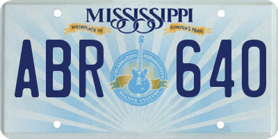 MS license plate ABR640